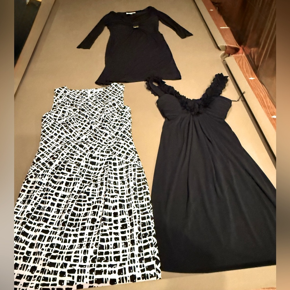 3 size 8 dresses short 2 black 1 black and white Ralph Lauren Boston Proper